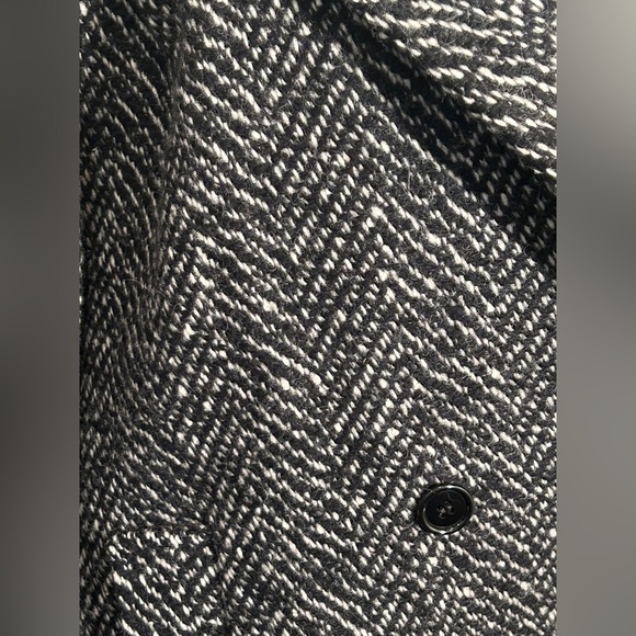 Sherwood Vintage Wool Double Breasted Midi Coat Black and White See Meas. - Picture 2 of 15